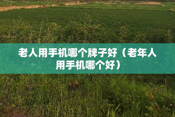 老人用手机哪个牌子好（老年人用手机哪个好）