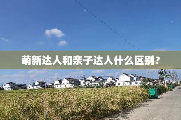 萌新达人和亲子达人什么区别？