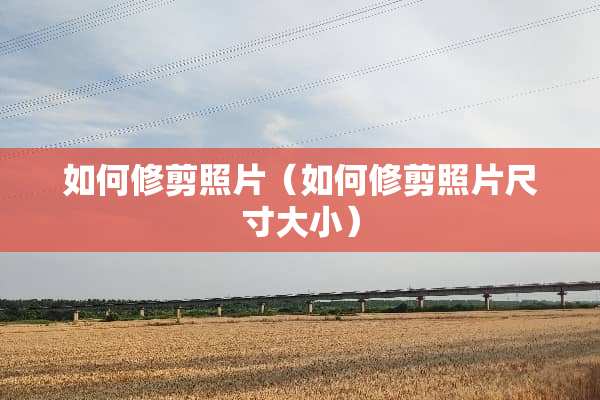 如何修剪照片（如何修剪照片尺寸大小）