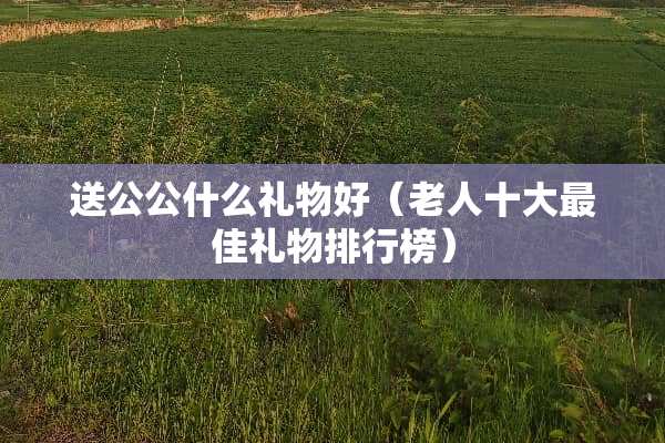 送公公什么礼物好（老人十大最佳礼物排行榜）