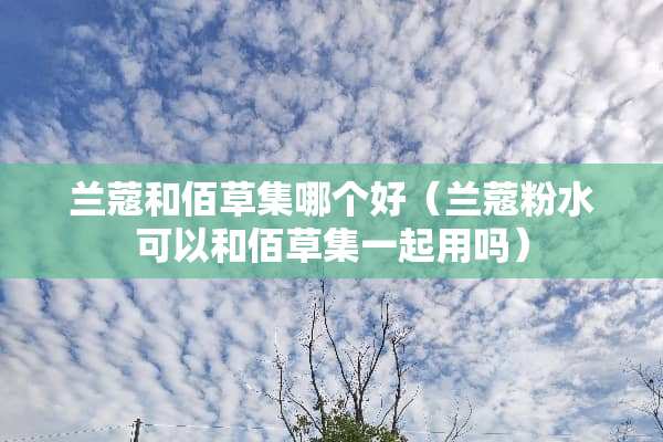 兰蔻和佰草集哪个好（兰蔻粉水可以和佰草集一起用吗）