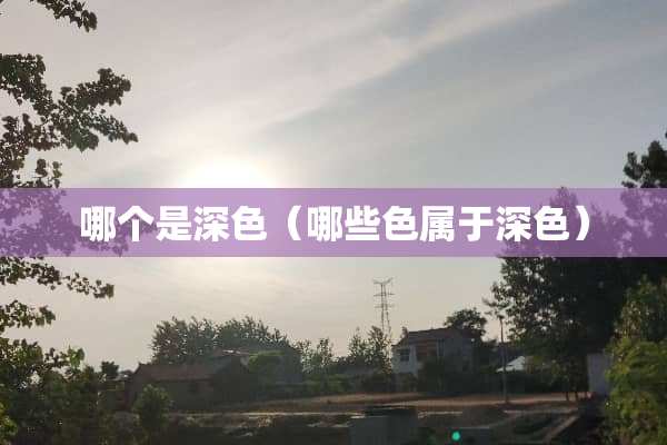 哪个是深色（哪些色属于深色）