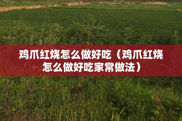 鸡爪红烧怎么做好吃（鸡爪红烧怎么做好吃家常做法）