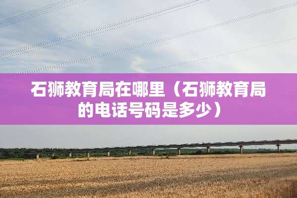石狮教育局在哪里（石狮教育局的电话号码是多少）