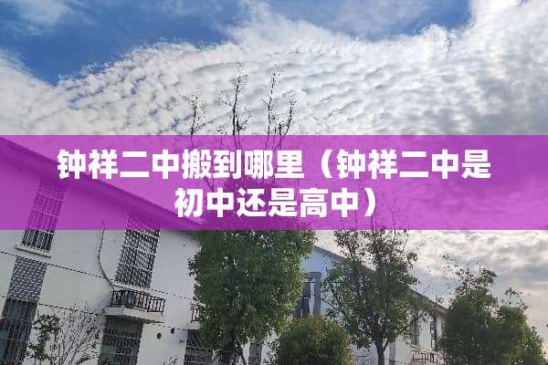钟祥二中搬到哪里（钟祥二中是初中还是高中）