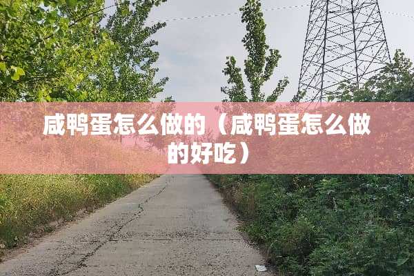 咸鸭蛋怎么做的（咸鸭蛋怎么做的好吃）