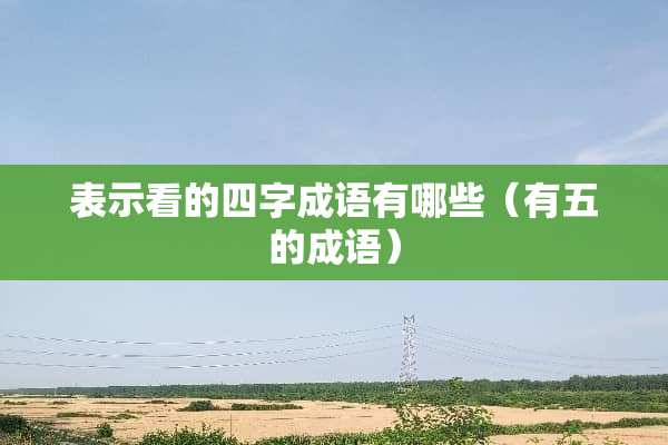 表示看的四字成语有哪些（有五的成语）