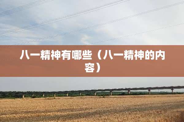 八一精神有哪些（八一精神的内容）