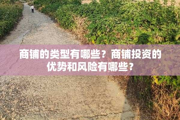 商铺的类型有哪些？商铺投资的优势和风险有哪些？