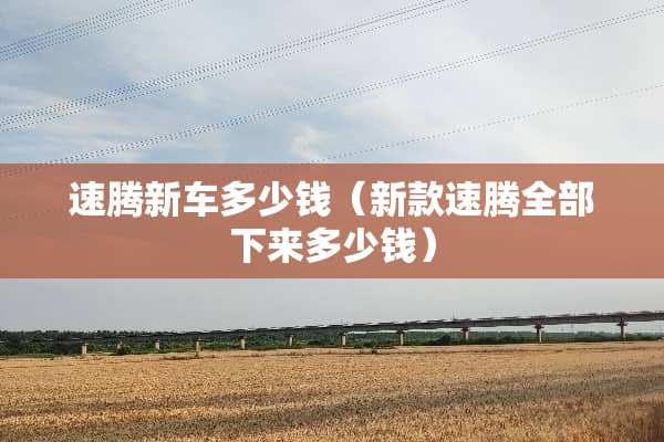 速腾新车多少钱（新款速腾全部下来多少钱）