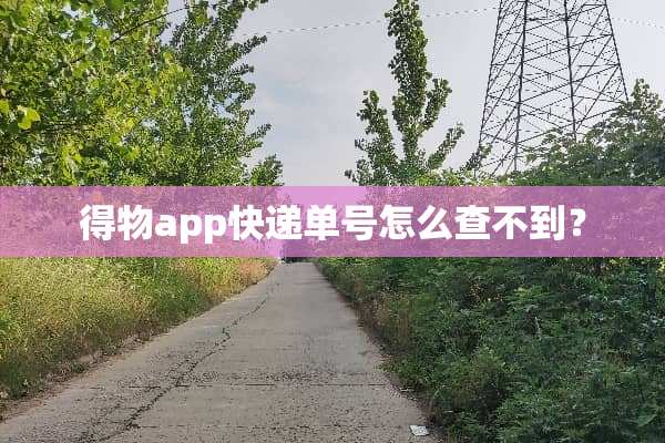 得物app快递单号怎么查不到？