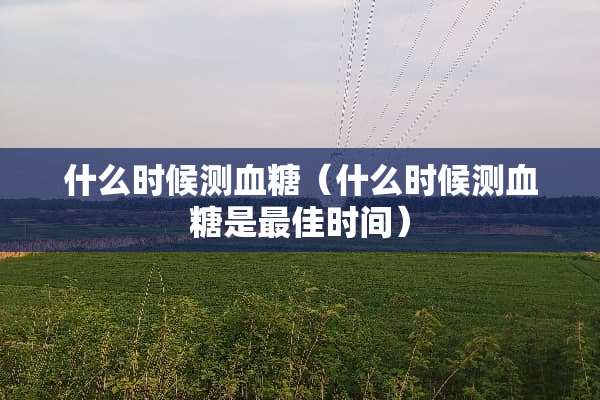 什么时候测血糖（什么时候测血糖是最佳时间）