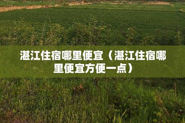 湛江住宿哪里便宜（湛江住宿哪里便宜方便一点）