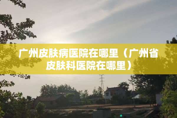 广州皮肤病医院在哪里（广州省皮肤科医院在哪里）