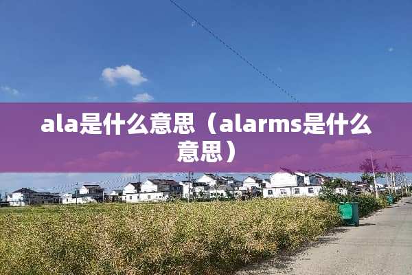 ala是什么意思（alarms是什么意思）