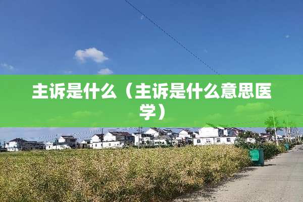 主诉是什么（主诉是什么意思医学）