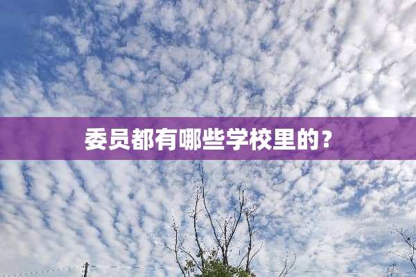 委员都有哪些学校里的？