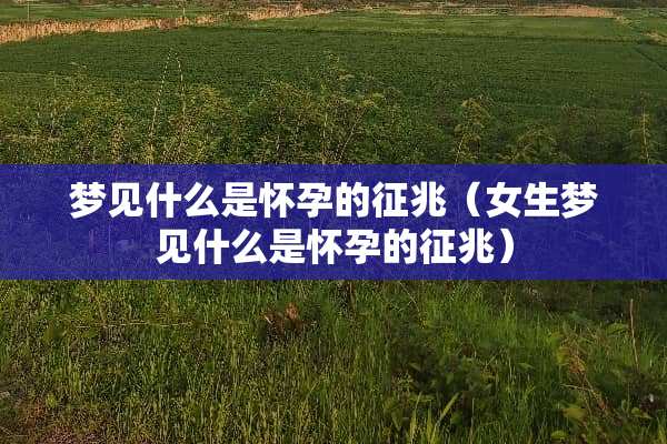 梦见什么是怀孕的征兆（女生梦见什么是怀孕的征兆）