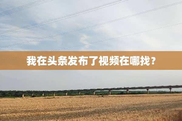 我在头条发布了视频在哪找？