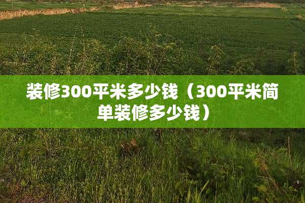装修300平米多少钱（300平米简单装修多少钱）