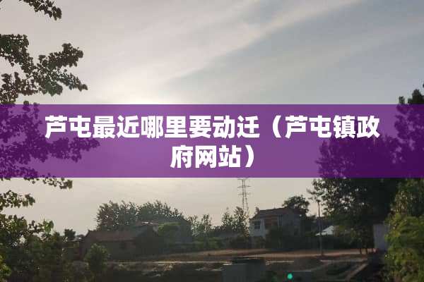 芦屯最近哪里要动迁（芦屯镇**网站）