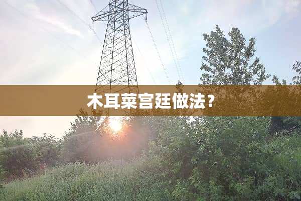 木耳菜宫廷做法？