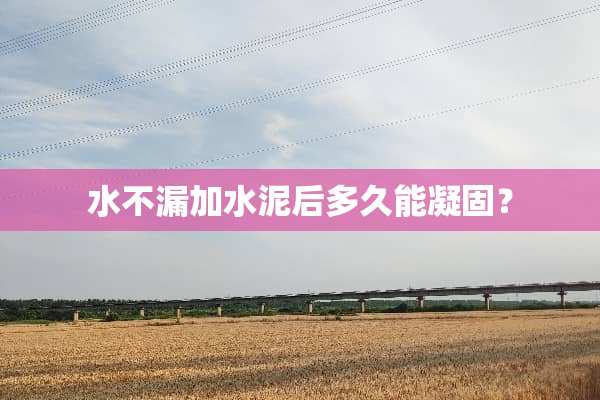 水不漏加水泥后多久能凝固？