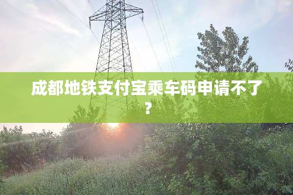 成都地铁支付宝乘车码申请不了？