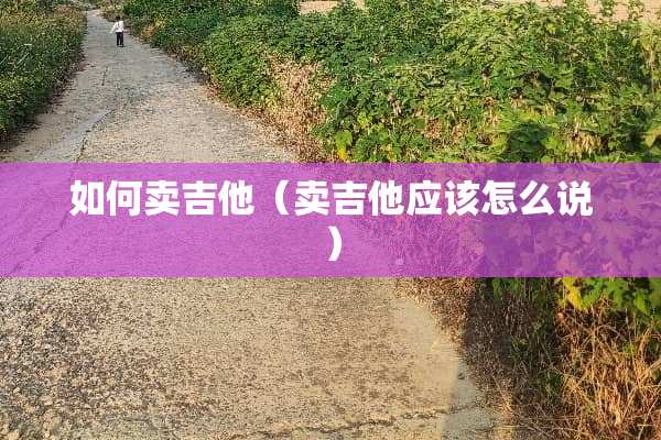 如何卖吉他（卖吉他应该怎么说）