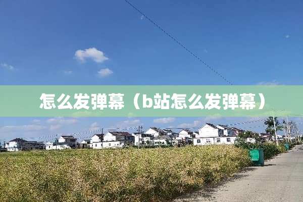 怎么发弹幕（b站怎么发弹幕）