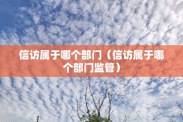 **属于哪个部门（**属于哪个部门监管）