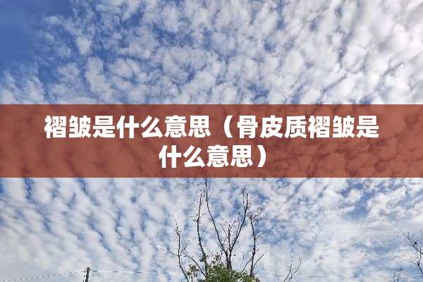 褶皱是什么意思（骨皮质褶皱是什么意思）