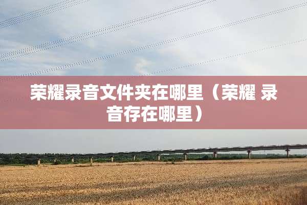 荣耀录音文件夹在哪里（荣耀 录音存在哪里）