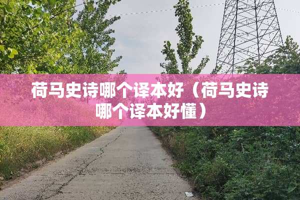 荷马史诗哪个译本好（荷马史诗哪个译本好懂）