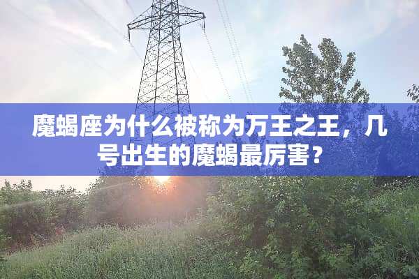 魔蝎座为什么被称为万王之王，几号出生的魔蝎最厉害？