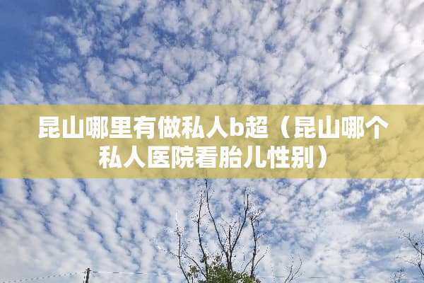 昆山哪里有做私人b超（昆山哪个私人医院看胎儿性别）