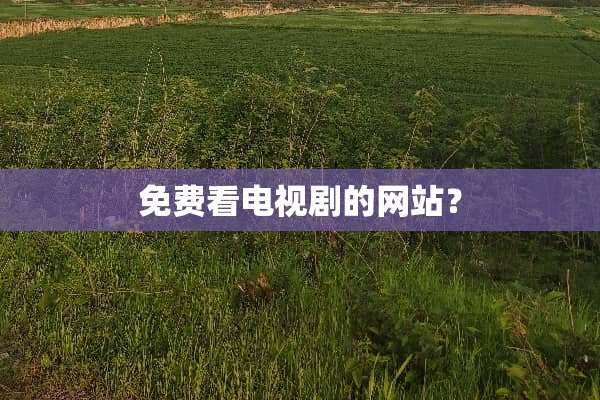 免费看电视剧的网站？