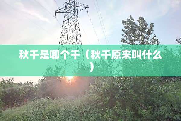 秋千是哪个千（秋千原来叫什么）