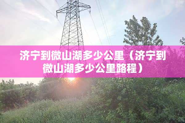 济宁到微山湖多少公里（济宁到微山湖多少公里路程）