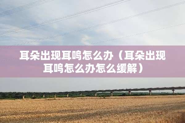 耳朵出现耳鸣怎么办（耳朵出现耳鸣怎么办怎么缓解）