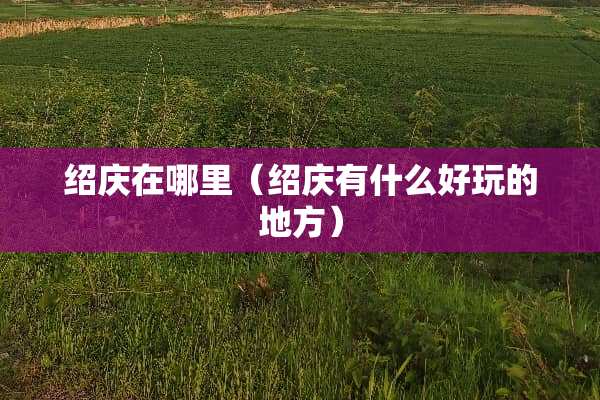 绍庆在哪里（绍庆有什么好玩的地方）