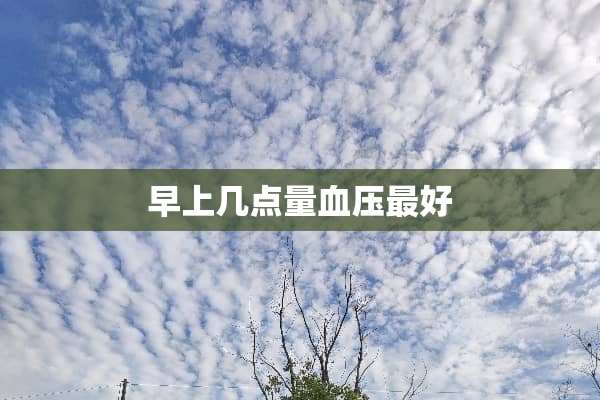 早上几点量血压最好