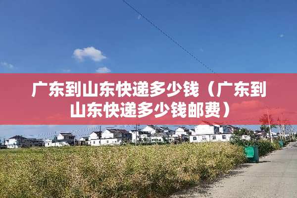 广东到山东快递多少钱（广东到山东快递多少钱邮费）