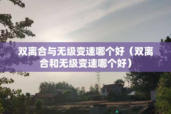 双离合与无级变速哪个好（双离合和无级变速哪个好）