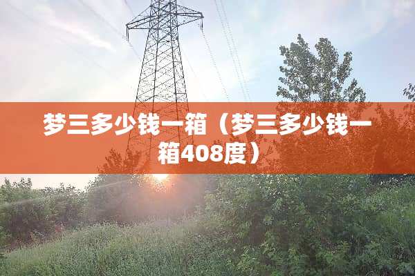 梦三多少钱一箱（梦三多少钱一箱408度）