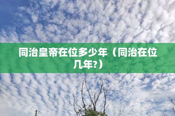 同治皇帝在位多少年（同治在位几年?）