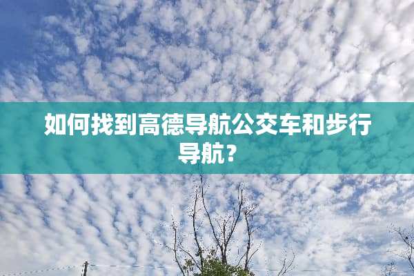 如何找到高德导航公交车和步行导航？