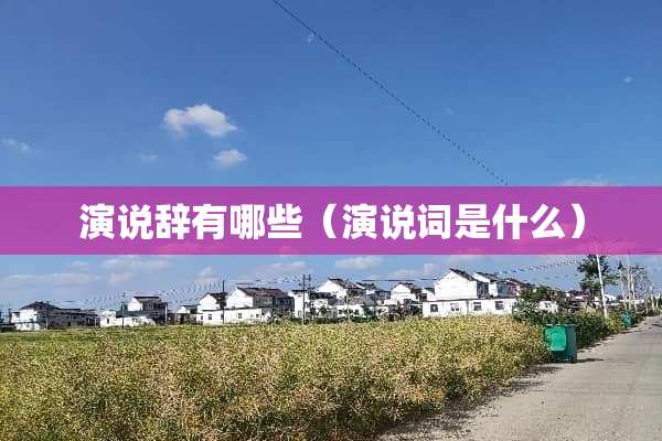 演说辞有哪些（演说词是什么）