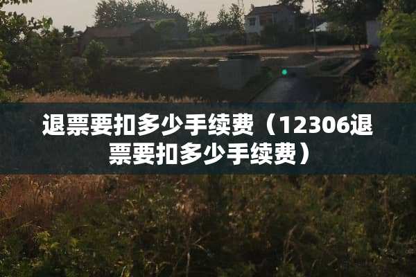 退票要扣多少手续费（12306退票要扣多少手续费）