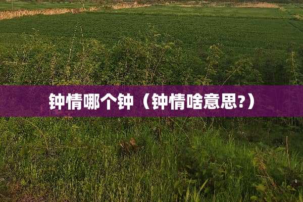 钟情哪个钟（钟情啥意思?）
